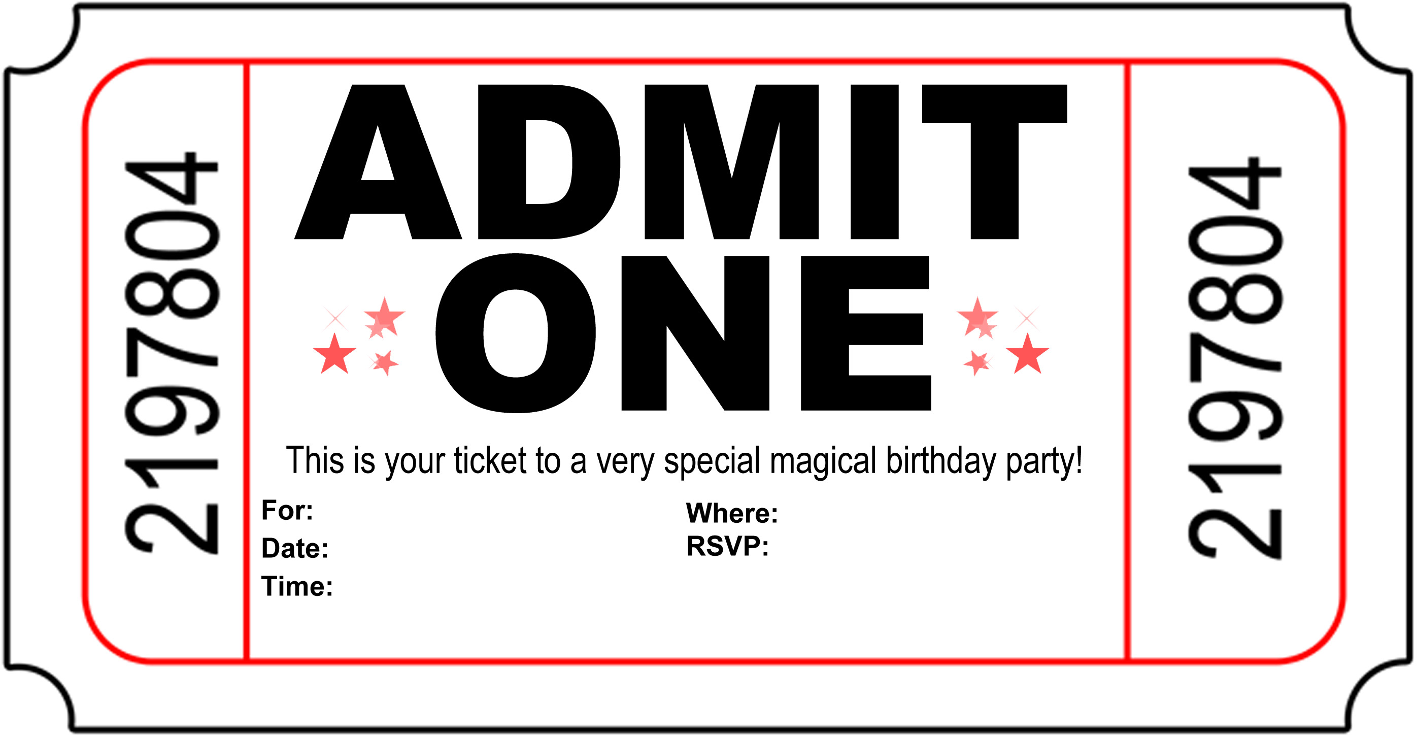 Birthday Party Invitation Templates Printable Free